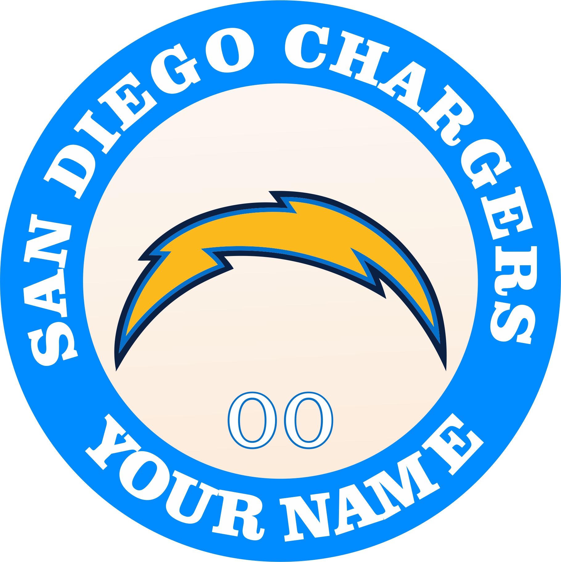 San Diego Chargers Customized Logo iron on paper